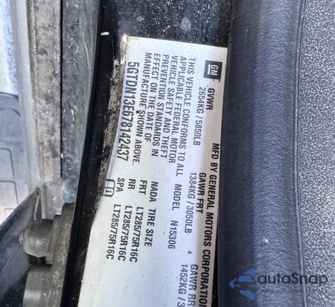 2007 Hummer H3 Suv from USA, damaged, VIN 5GTDN13E678142437